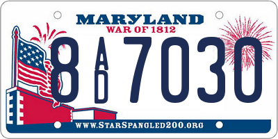 MD license plate 8AD7030