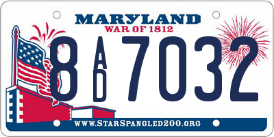 MD license plate 8AD7032