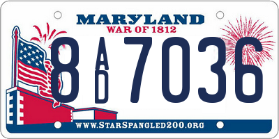 MD license plate 8AD7036