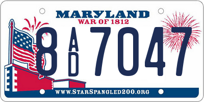 MD license plate 8AD7047