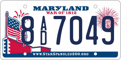 MD license plate 8AD7049