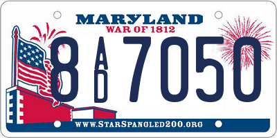 MD license plate 8AD7050