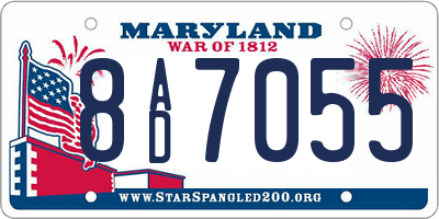 MD license plate 8AD7055