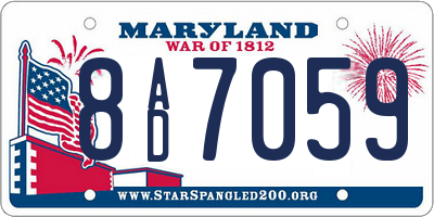 MD license plate 8AD7059