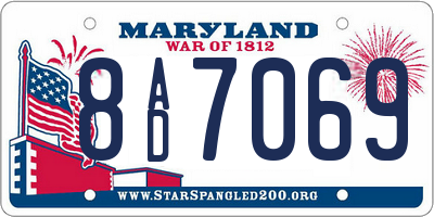 MD license plate 8AD7069