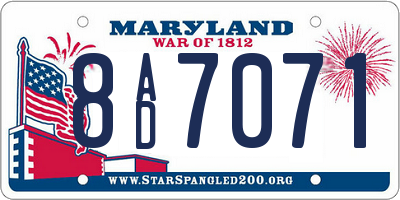 MD license plate 8AD7071