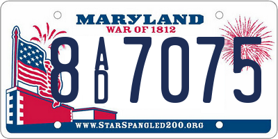 MD license plate 8AD7075