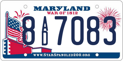 MD license plate 8AD7083