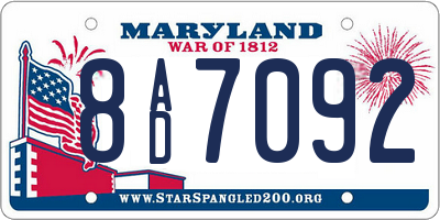 MD license plate 8AD7092