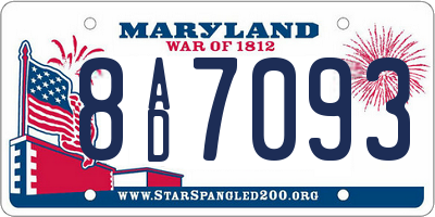 MD license plate 8AD7093