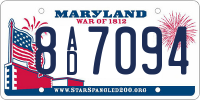 MD license plate 8AD7094