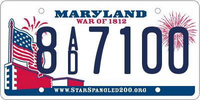 MD license plate 8AD7100