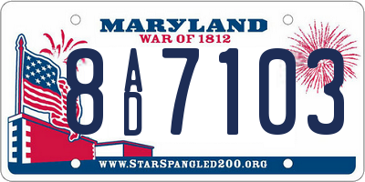 MD license plate 8AD7103