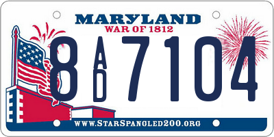 MD license plate 8AD7104