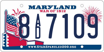 MD license plate 8AD7109