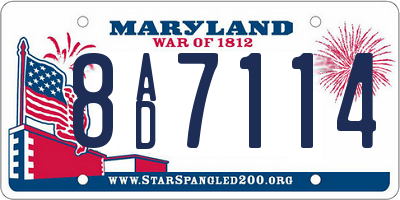 MD license plate 8AD7114