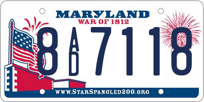 MD license plate 8AD7118