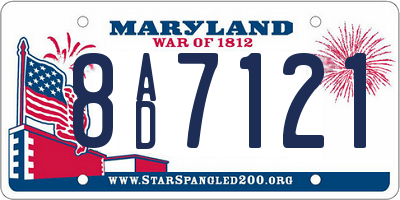 MD license plate 8AD7121