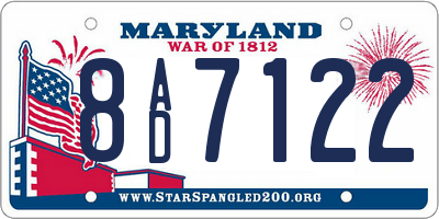 MD license plate 8AD7122