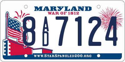 MD license plate 8AD7124