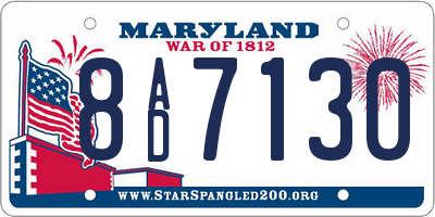 MD license plate 8AD7130