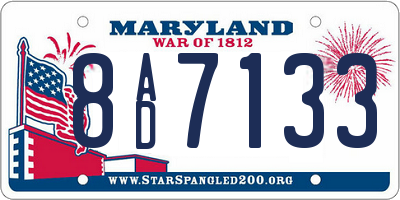MD license plate 8AD7133