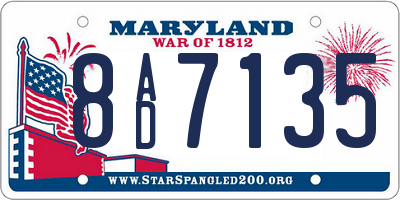 MD license plate 8AD7135