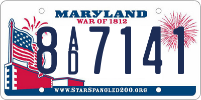 MD license plate 8AD7141