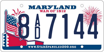 MD license plate 8AD7144