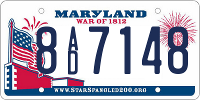 MD license plate 8AD7148