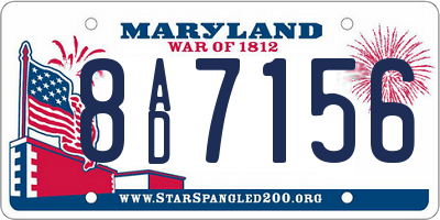 MD license plate 8AD7156