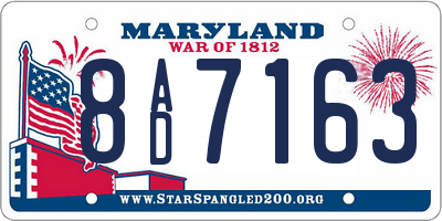 MD license plate 8AD7163