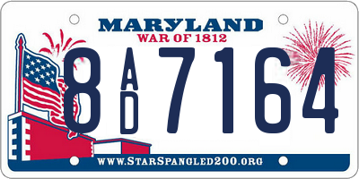 MD license plate 8AD7164