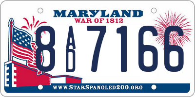 MD license plate 8AD7166