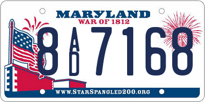 MD license plate 8AD7168
