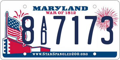 MD license plate 8AD7173