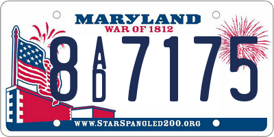 MD license plate 8AD7175