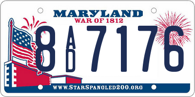 MD license plate 8AD7176