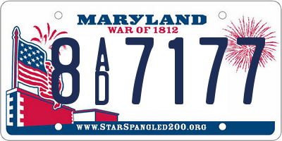 MD license plate 8AD7177