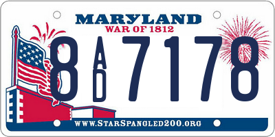 MD license plate 8AD7178