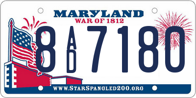 MD license plate 8AD7180