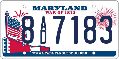MD license plate 8AD7183