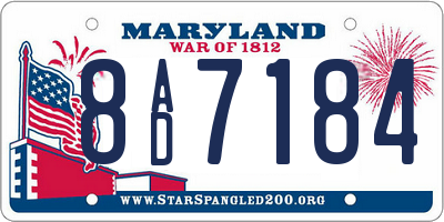 MD license plate 8AD7184
