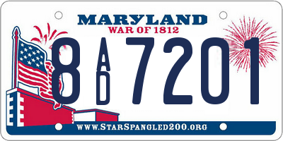 MD license plate 8AD7201
