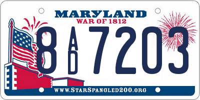 MD license plate 8AD7203