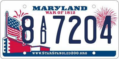 MD license plate 8AD7204