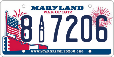 MD license plate 8AD7206