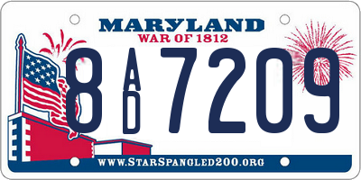 MD license plate 8AD7209