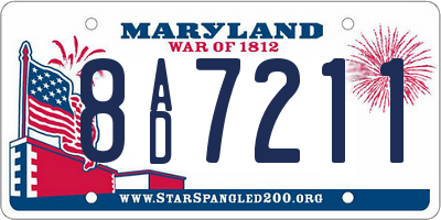 MD license plate 8AD7211