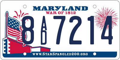MD license plate 8AD7214
